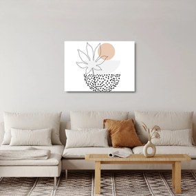 Obraz na szkle - Line art flowers N⁰3 (70x50 cm)