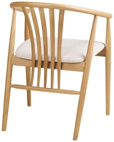 Krzesło z podłokietnikami z litego drewna dębowego w naturalnym kolorze Agustin – House Nordic