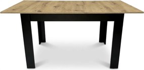 Stół rozkładany 120-160x80 cm Faro 055, dąb artisan/czarne nogi