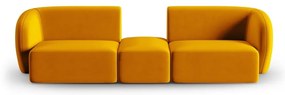 Musztardowa aksamitna sofa 246 cm Paolo – Milo Casa