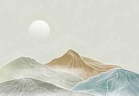 Fototapeta - Góry z liniami, grafika (196x136 cm)