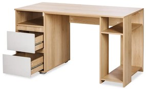Biurko młodzieżowe DALIA 138cm buk/szare LITTLE SKY