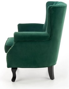 Fotel do salonu TITAN VELVET ciemnozielony HALMAR
