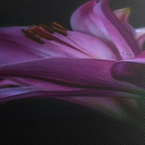 Obraz lilii (z zegarem) (90x30 cm)