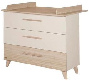 Kremowa/w naturalnym kolorze komoda dziecięca w dekorze dębu z przewijakiem 110x98x75 cm Sidney – Roba