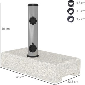 Outsunny Podstawa pod parasol 25 kg, stojak parasolowy z granitu, na maszty parasoli Ø32/38/48 mm, Szary