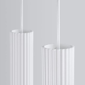 Lampa wisząca KARBON 2 biała ryflowana SOLLUX  LIGHTING