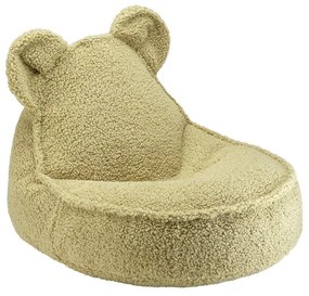 Zielony dziecięcy worek do siedzenia z materiału bouclé Bear – Wigiwama