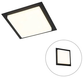 Zewnetrzna Nowoczesna lampa sufitowa czarna kwadratowa z LED IP44 - Lys Nowoczesny Oswietlenie zewnetrzne