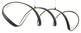 Designerska lampa wisząca czarna 100 cm z LED z 3-stopniową regulacją ściemniania - WokkelDesignerski Oswietlenie wewnetrzne