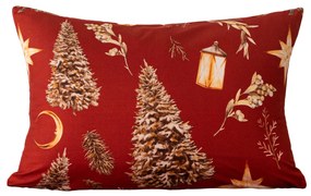 Poszewka na poduszkę z mikrofibry GOLD CHRISTMAS 50x70 cm, czerwony