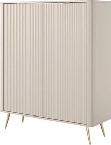 Komoda: 2 drzwi, beżowa, 113,2 x 38 x 134,1 cm