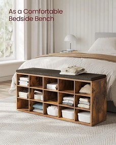 Ławka na buty 30x105x48 cm brązowa