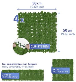 Zielona plastikowa osłona balkonowa 100x100 cm Ivy – Maximex