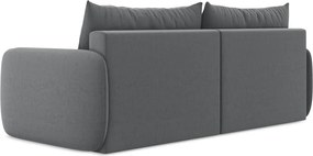 Szara aksamitna rozkładana/ze schowkiem sofa 238 cm Kalena – Makamii