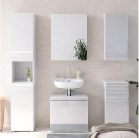 Zestaw mebli łazienkowych biały wysoki połysk 56x34x60 fredd