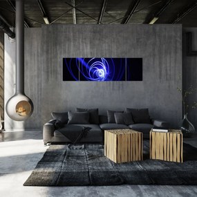 Obraz niebieskich spiral (170x50 cm)