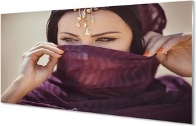 Panel nad Blat Kuchenny Kobieta w Fioletowej Tkaninie