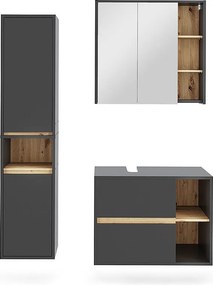 Zestaw mebli łazienkowych szary/artystyczny 80x46x60 viola