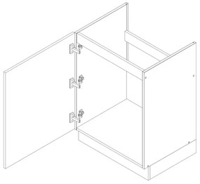 Szafka pod zlew 60 DENIS D60ZL P/L czarna mat STOLKAR