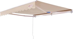 Ręczna Składana Markiza Tarasowa SucceBuy 243,84 x 213,36 cm Osłona Przeciwsłoneczna Z Korbką