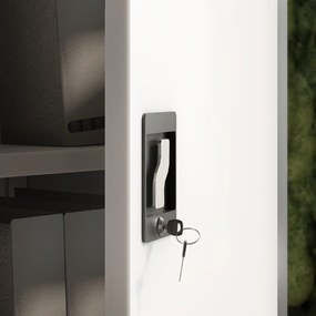 Szafa biurowa na akta wysoka Jan H 90x40x195 cm antracyt/biały