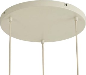 Lampa wisząca Japandi beżowa z lnianym abażurem 3-punktowa - Fedde