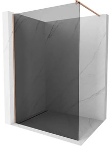 Mexen Kioto ścianka prysznicowa Walk-in 140 x 200 cm, grafit 8 mm, miedź szczotkowana - 800-140-101-65-40
