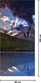 Fototapeta na drzwi - Jezioro i góry (95x205cm)