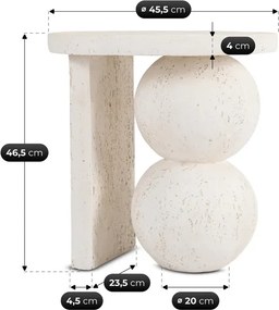 Stolik Kawowy RICO 45,5 cm Krem/Beż Nowoczesny