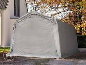 TOOLPORT 3,3x4,8m Namiot garażowy - 2m brama wjazdowa, PVC 800, szary, ze statyką (podłoże gruntowe) - (58316)