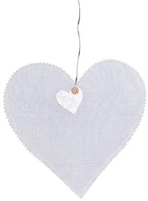 Białe wiszące serce HEARTLIGHT z LED łańcuchem świetlnym