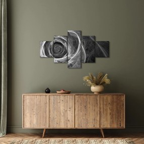 Obraz - Abstrakcyjna róża czarno-biała (125x70 cm)