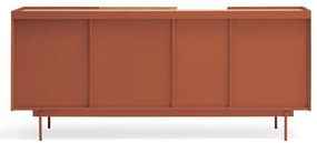 Ceglasto-naturalna niska komoda w dekorze dębu 180x78 cm Otto – Teulat