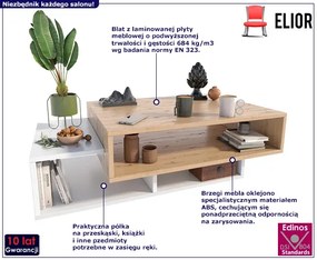 Nowoczesna Ława Do Salonu Dąb Artisan + Biały A1-W58