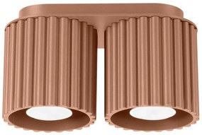 Plafon dwupunktowy AURA 2 mocca GU10 ryflowany SOLLUX  LIGHTING