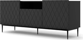 Szafka rtv czarny mat + czarna rama E5-K10