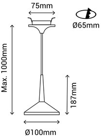 Biała lampa wisząca SULION Rita, wys. 100 cm