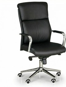 Krzesło biurowe Viro, skóra, czarny