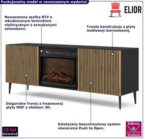 Szafka RTV z frezowanym frontem i kominkiem G1-H40