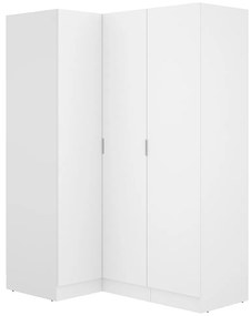 Szafa narożna 3-drzwiowa - szer. 132 cm - Biały - LISTOWEL