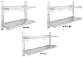 Metalowa półka ścienna Grando 2X - srebrna