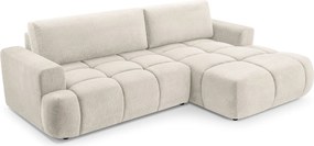 Masseno Narożnik VASTO z funkcją spania i pojemnikiem na pościel Narozniki L, Rozkładana sofa - Beżowy, VINCI 21