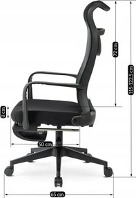 Fotel Biurowy Ergonomiczny Obrotowy z Podnóżkiem ACTON Czarny
