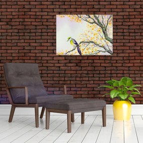 Obraz - Akwarelowy ptaszek na drzewie (70x50 cm)