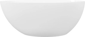 Wanna wolnostojąca owalna biała błyszcząca z konglomeratu 160 x 85 cm KALMI WHITE GLOW z przelewem typu SLIM cienki rant
