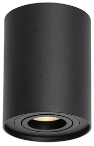 Nowoczesny reflektor sufitowy czarny obrotowy i pochylany - Rondoo up