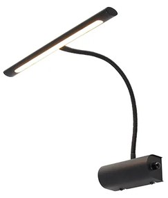 Designerska lampa ścienna czarna 32 cm z wbudowanym LED i ściemniaczem - Tableau