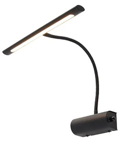 Designerski Kinkiet / Lampa scienna czarny 32 cm z diodą LED ze ściemniaczem - Tableau Nowoczesny Oswietlenie wewnetrzne