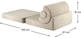 Jasnobrązowy fotel dziecięcy z materiału bouclé Flipster – Wigiwama